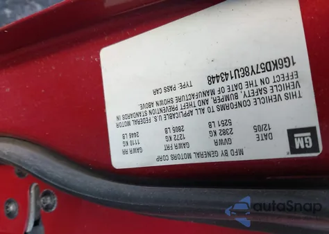 2006 Cadillac Dts Standard z USA, uszkodzony, nr VIN 1G6KD57Y86U143448